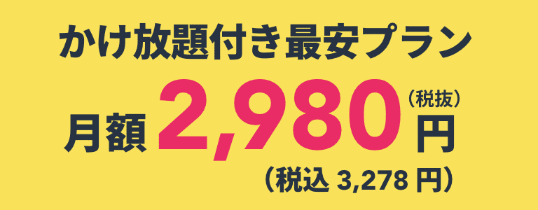 かけ放題プラン 月額2,980円