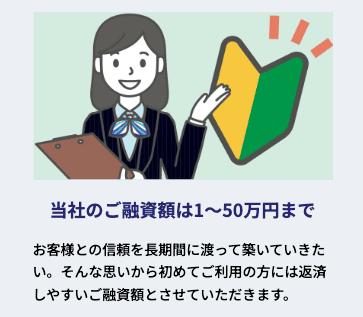 キャッシング エイワのホームページ 少額から借りられるなど