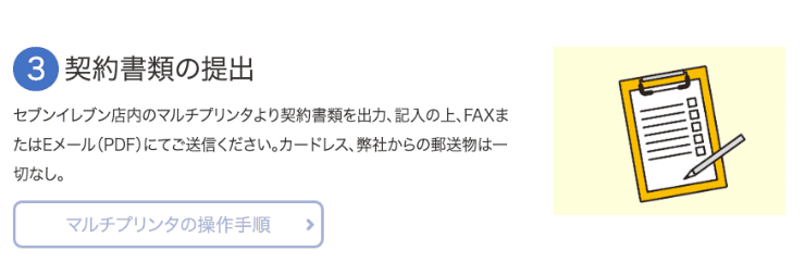消費者金融「いつも」のホームページ 契約書類の提出など