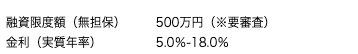 キャッシング スペースのホームページ 融資限度額など