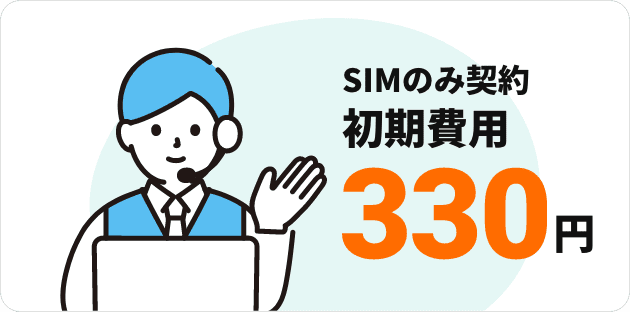 SIMカードのみは初期費用330円