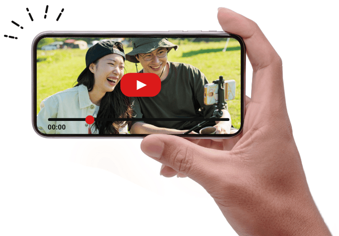 スマホでムービーを見る様子